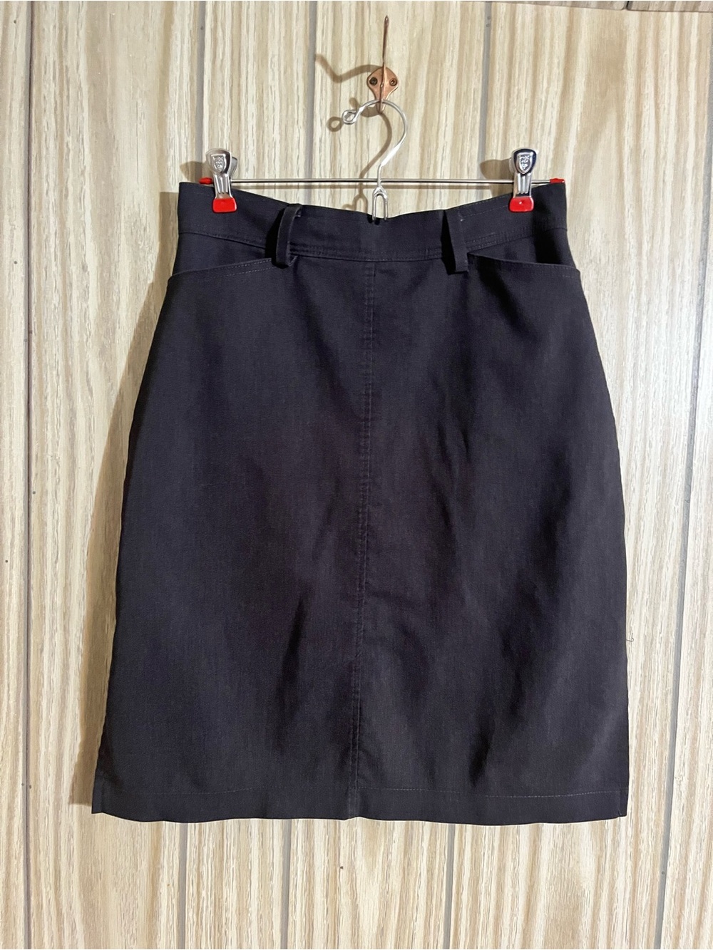 Vintage première collection Classic Black Pencil Skirt with Belt Loops - Women's